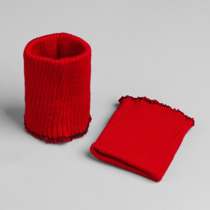 Манжеты для детской одежды, 6см*8см, цвет красный