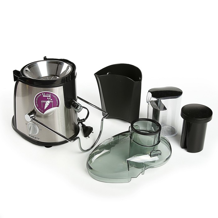 Соковыжималка Scarlett SC - 012, 600 Вт, резервуар 0,35 л, серебристый