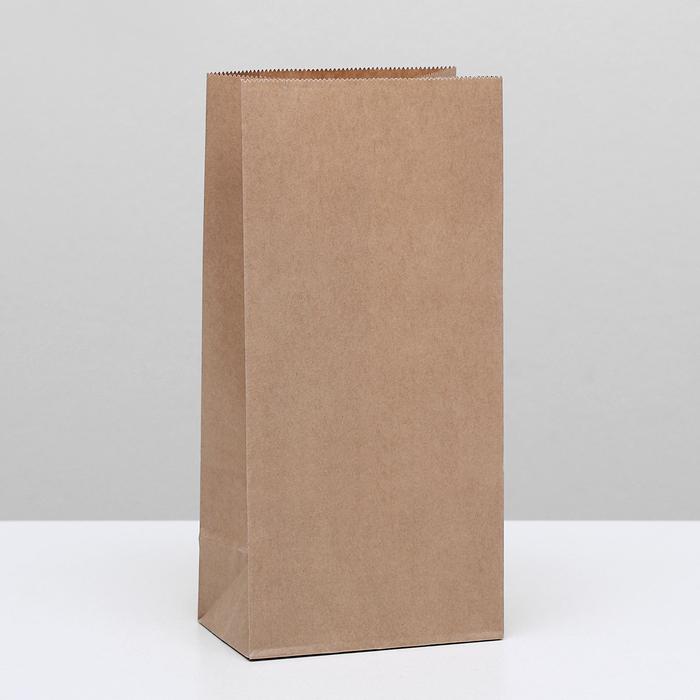 Пакет крафт бумажный фасовочный, прямоугольное дно 12 х 8 х 24 см пакет крафт бумажный фасовочный прямоугольное дно 32 х 18 х 34 см