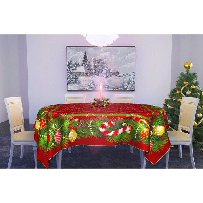 Скатерть "Новогодние Игрушки 145х180 см