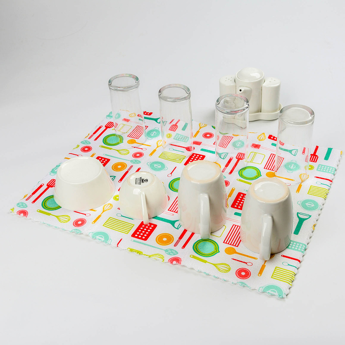 Коврик для сушки посуды 38х51 см "Кухня",