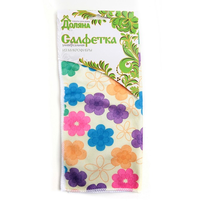 Салфетка для уборки "Цветочная поляна" 30х30 см