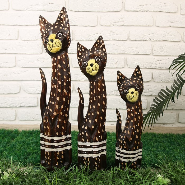 Сувенирный набор "Кошки" дерево 40,50,60 см новый