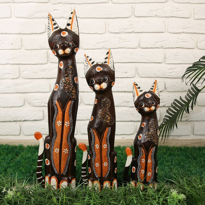 Сувенирный набор "Кошки" дерево 40,50,60 см новый