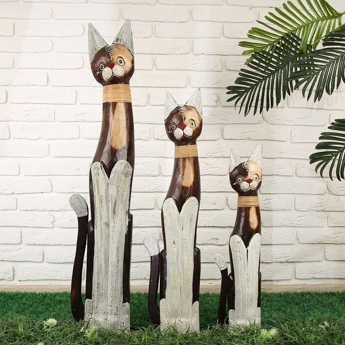 Сувенирный набор "Кошки с усами" дерево 60,80,100 см новый
