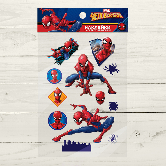 Наклейки на прозрачной пленке "Супергерой", Человек-паук