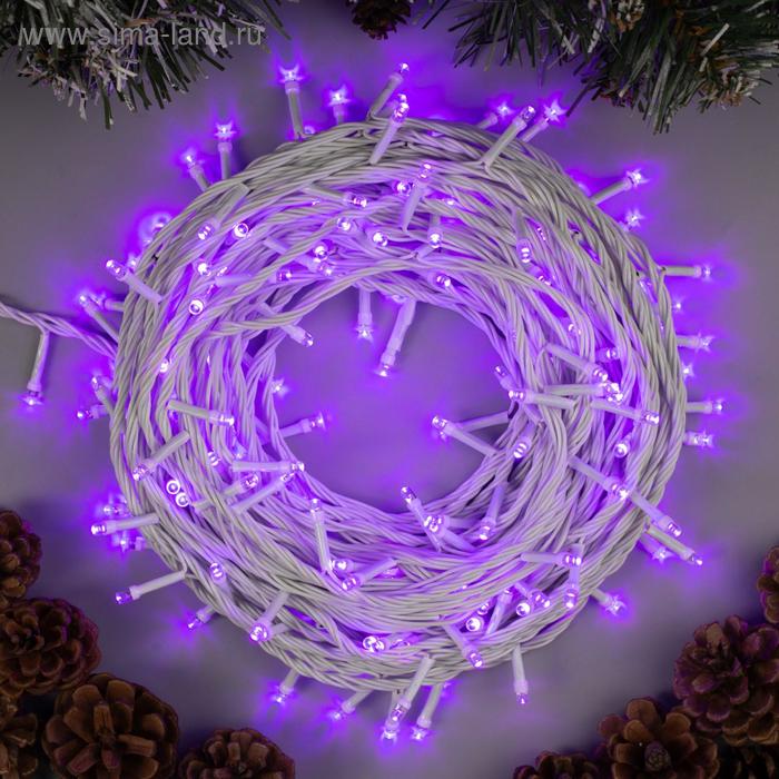 

Гирлянда «Нить» 20 м, IP20, белая нить, 200 LED, свечение фиолетовое, 8 режимов, 220 В
