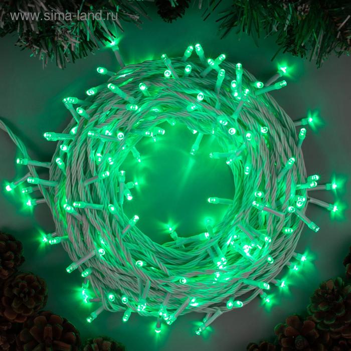 

Гирлянда «Нить» 20 м, IP20, белая нить, 200 LED, свечение зелёное, 8 режимов, 220 В