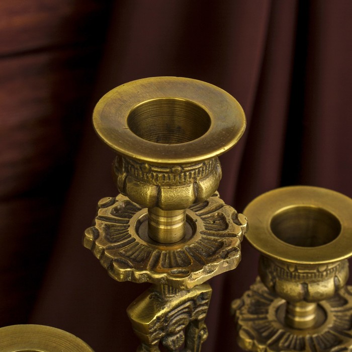 Подсвечник "Сказка" латунь, на 3 свечи 16х9х33 см