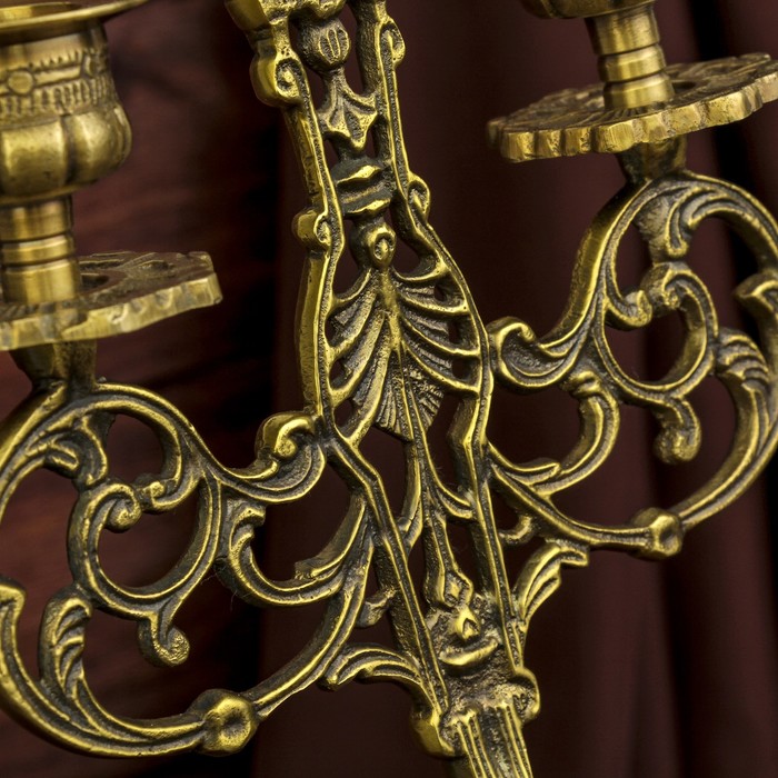 Подсвечник "Сказка" латунь, на 3 свечи 16х9х33 см