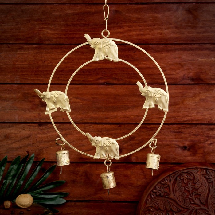 Подвесной колокольчик "Слоны в кругу" 24х46х2,5 см