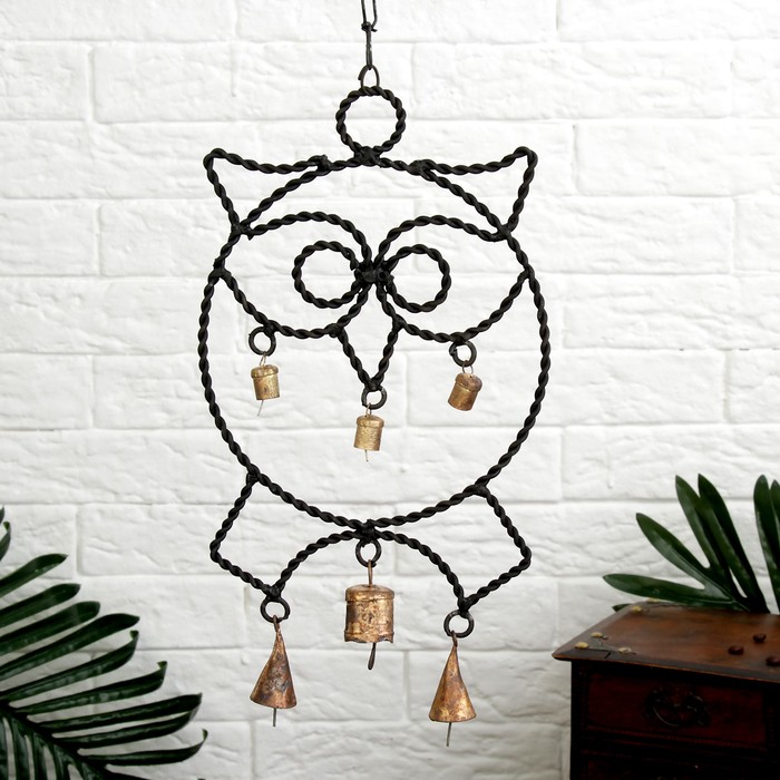 Подвесной колокольчик "Сова" 20х47х2,5 см