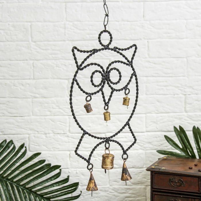 Подвесной колокольчик "Сова" 20х47х2,5 см