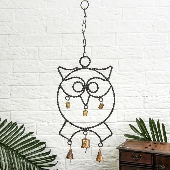 Подвесной колокольчик "Сова" 20х47х2,5 см