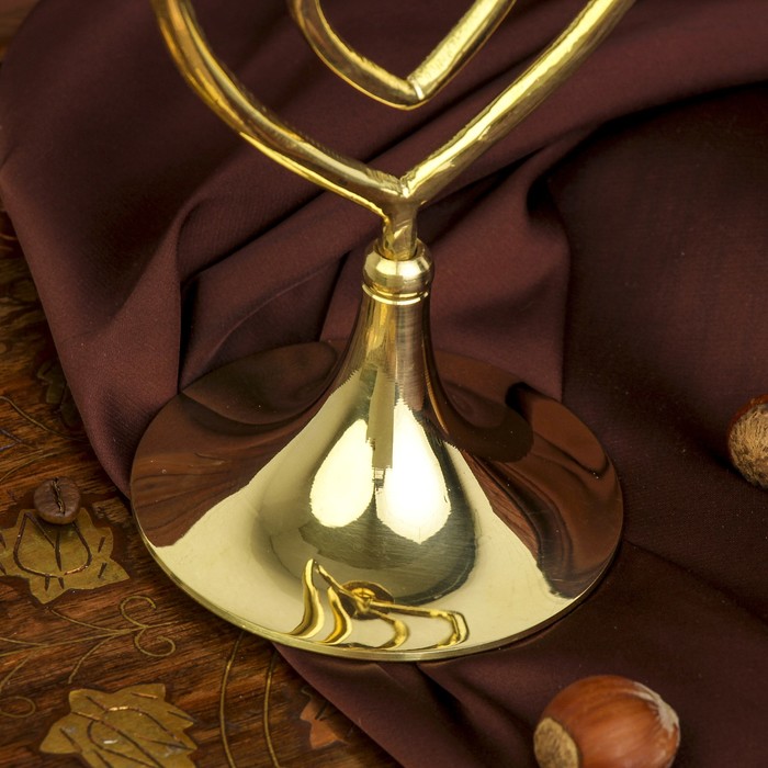 Подсвечник "Двойное сердце" на 1 свечу латунь 10х10х20 см