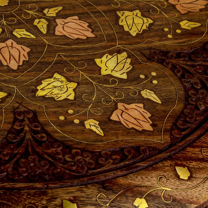 Интерьерный столик резной "Мираж" дерево 38х38х39 см