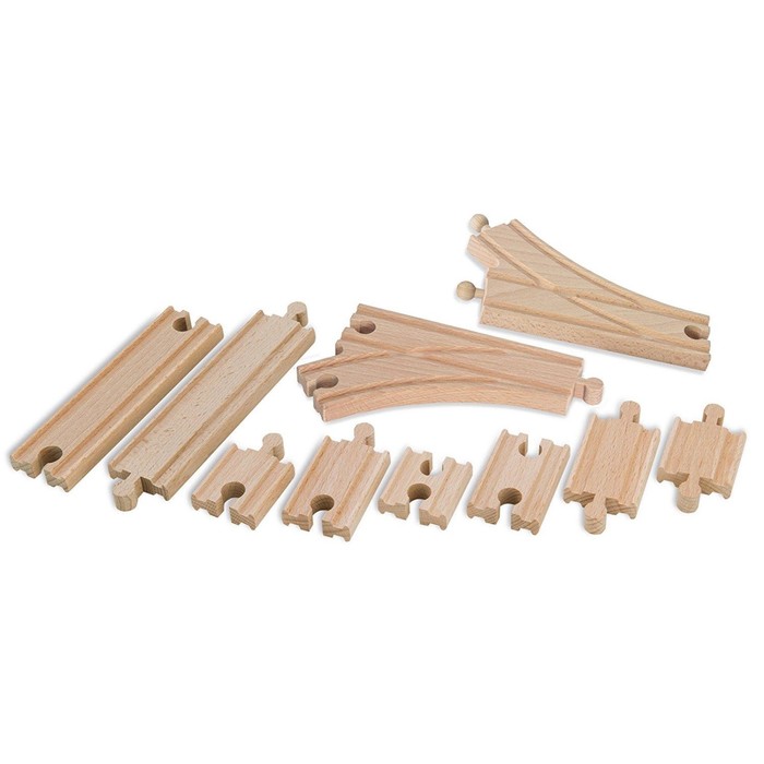 Игровой набор для дополнения деревянной железной дороги, большой