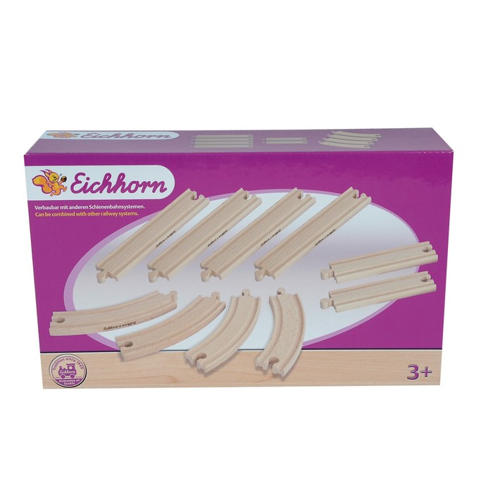 Игровой набор элементов деревянной железной дороги