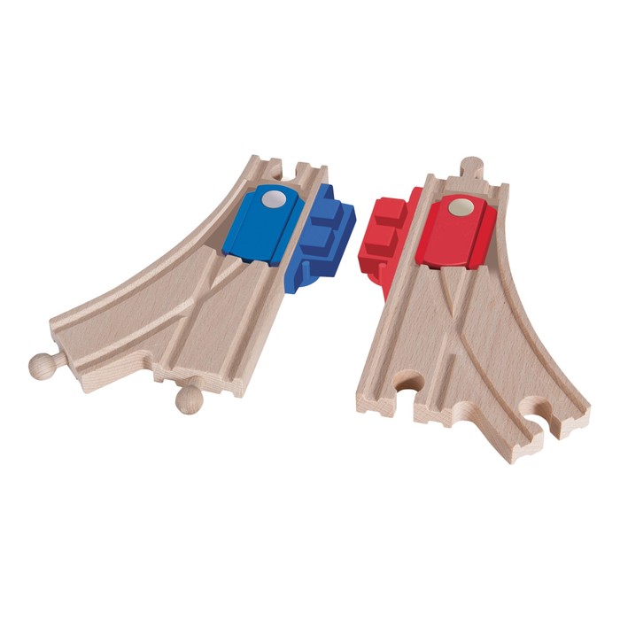 Игровой набор для деревянной железной дороги, раздваивающееся полотно, с переключателем