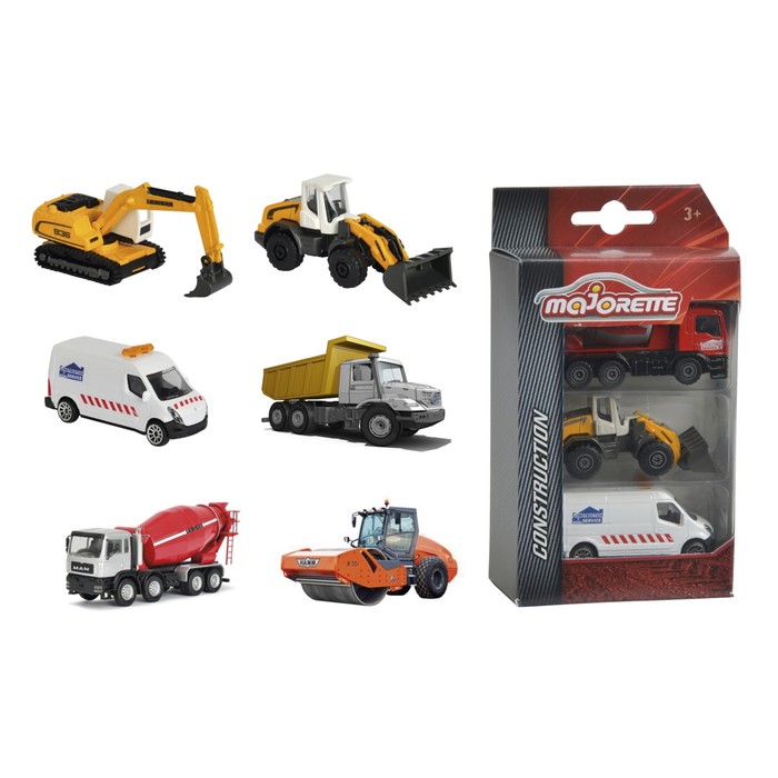 Игровой набор "Строительная техника" из трёх машинок, МИКС
