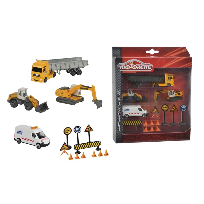 Игровой набор "Строительная техника", с дорожными знаками
