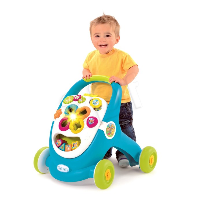 Развивающая каталка-сортер Cotoons "Ходунки", со световым и звуковым эффектом, синяя