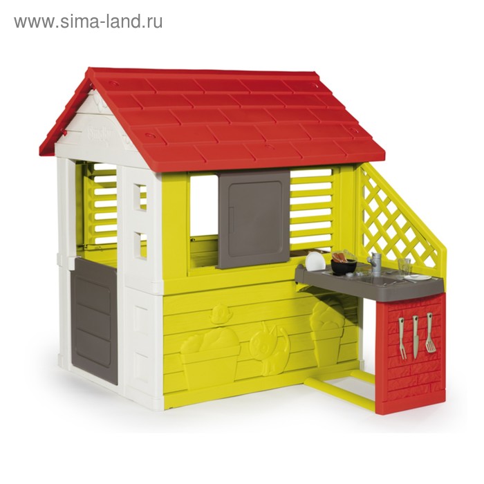 Игровой домик Smoby, с кухней, красный