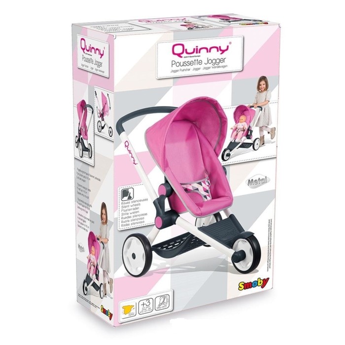 Коляска для кукол MC&Quinny трехколесная, розовая