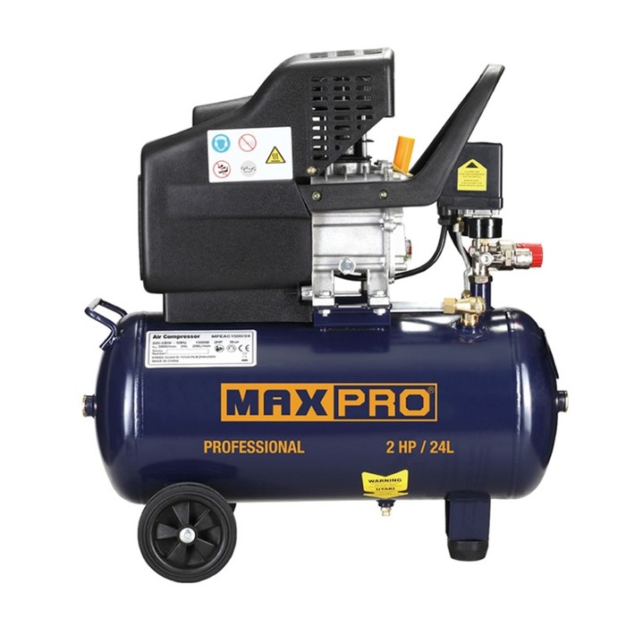 Компрессор воздушный MAX-PRO 85293, 1500Вт, 2 л.с., 206 л/мин, 24л, 8.1/8 бар, 2800 об/мин