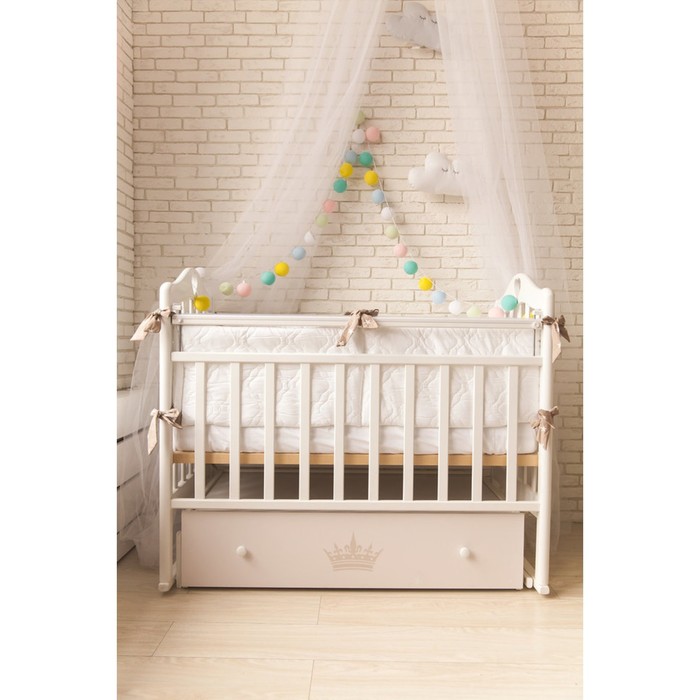 Кроватка детская "Мэри", ВЕРСАЛЬ, с ящиком, поперечное качание с фиксатором