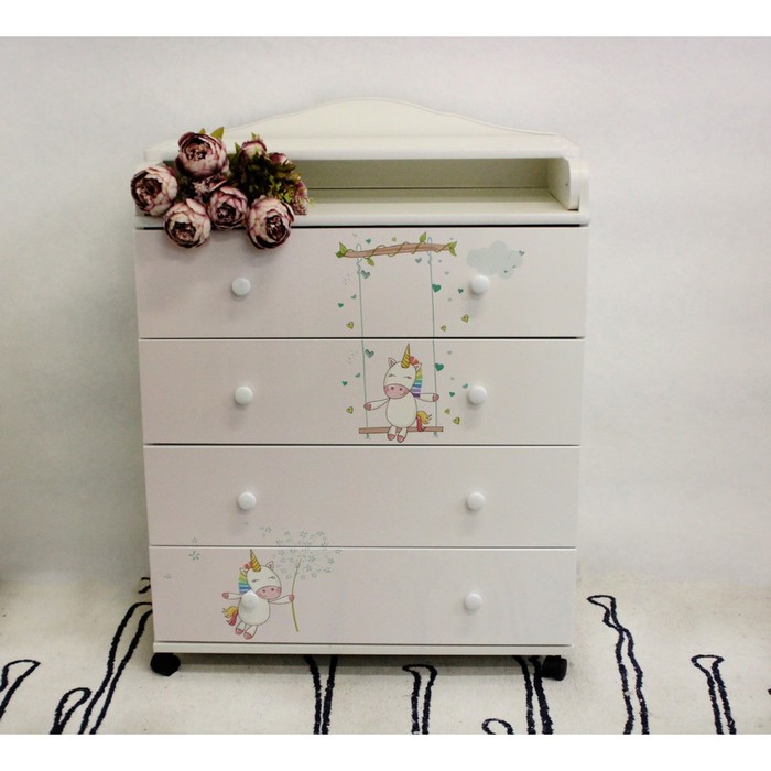 Пеленальный комод "Единорожки"