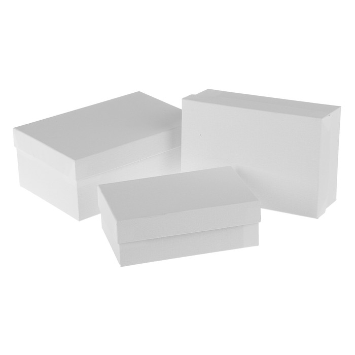 Набор коробок 3в1 "Белая штукатурка", 23 х 16 х 9,5 - 15,5 х 15,5 х 5,5 см