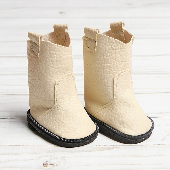 Сапоги для куклы, длина подошвы 6,5 см, цвет белый