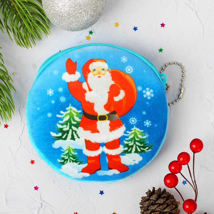 Мякий кошелёк "Дед Мороз и ёлочки"