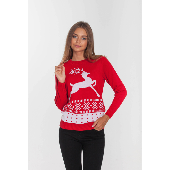 Джемпер женский KAFTAN "Классика" красн, р-р 48, 100% акрил