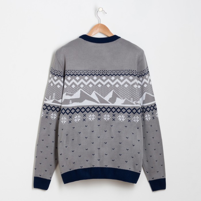 Джемпер мужской KAFTAN "Горы" серый р-р 54, 100% акрил