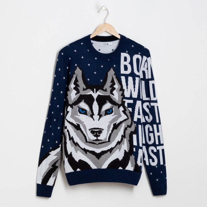 Джемпер мужской KAFTAN "Хаски" синий р-р 48, 100% акрил