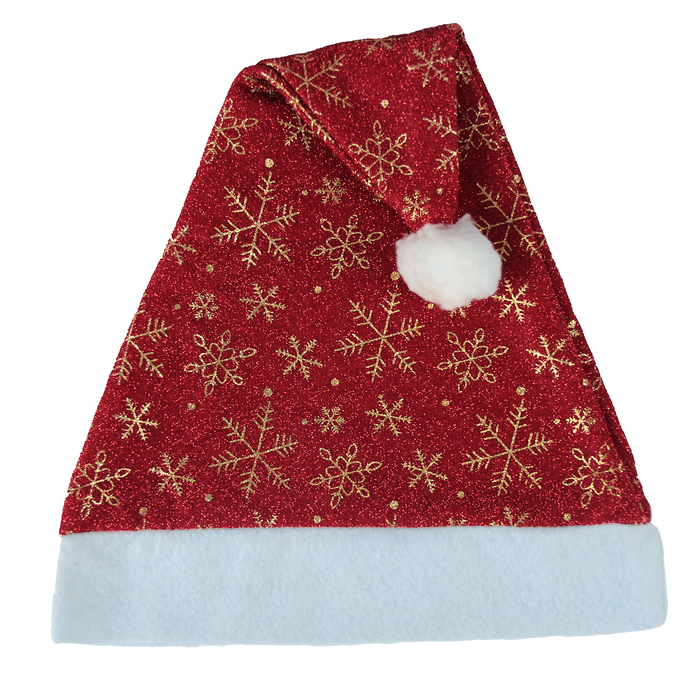 Колпак новогодний &quot;Снежное чудо&quot; красный 28*38 см