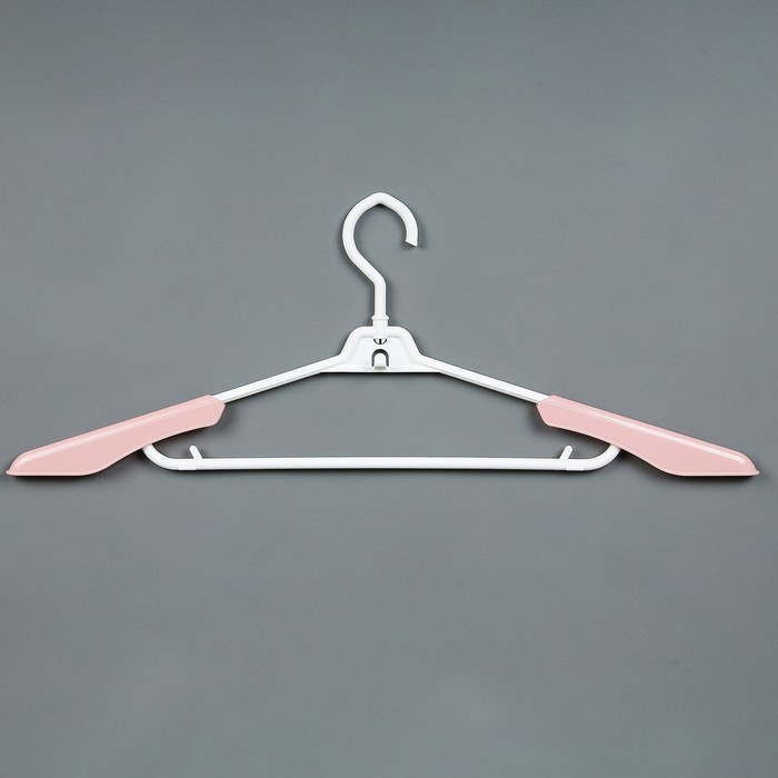Вешалка-плечики складная трансформер 59х1,6х22,5 см, цвет бело- розовый