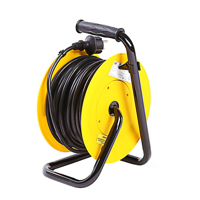 Удлинитель на катушке IEK Industrial plus, УК20, 4 розетки, 20 м, термозащ., 3х1.5мм2, IP44, 37425
