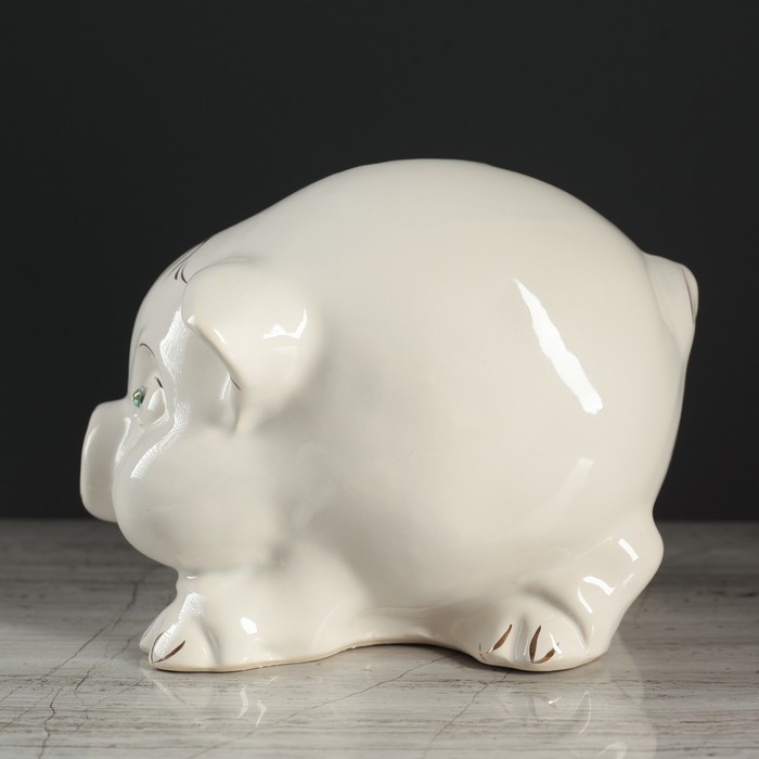 Копилка "Свинка тушка" глянец белый