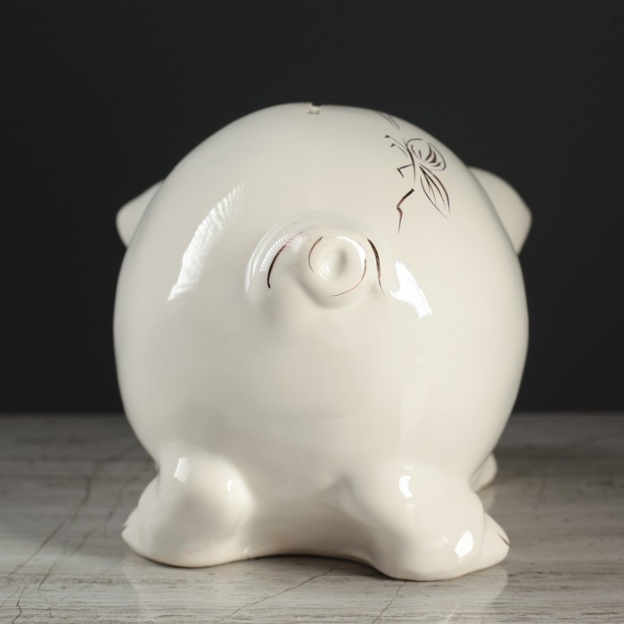 Копилка "Свинка тушка" глянец белый