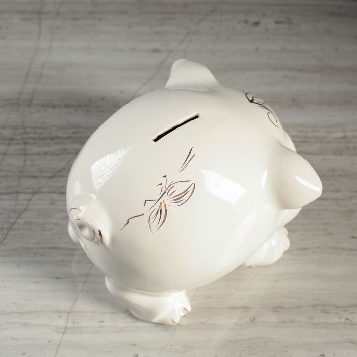 Копилка "Свинка тушка" глянец белый