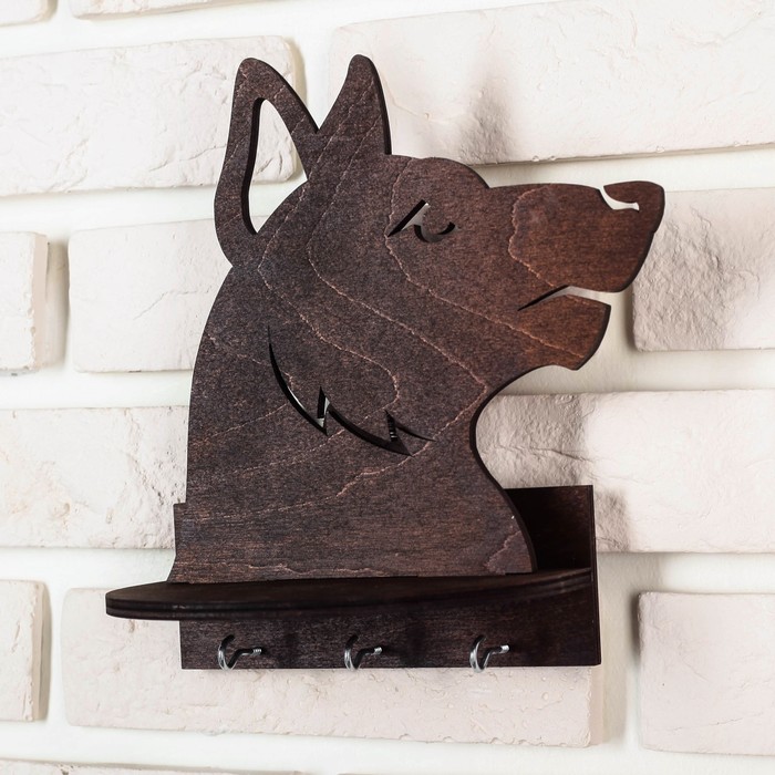 Ключница-вешалка деревянная "Собачка"