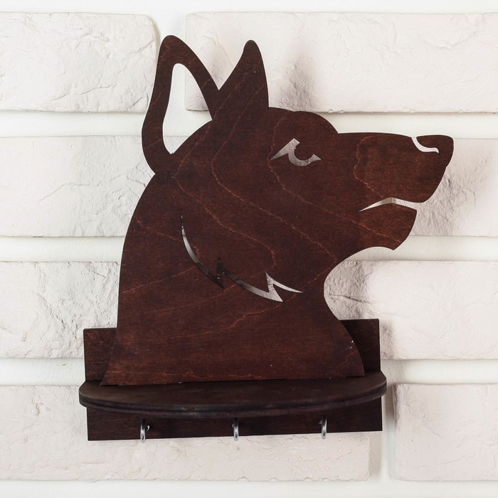 Ключница-вешалка деревянная "Собачка"