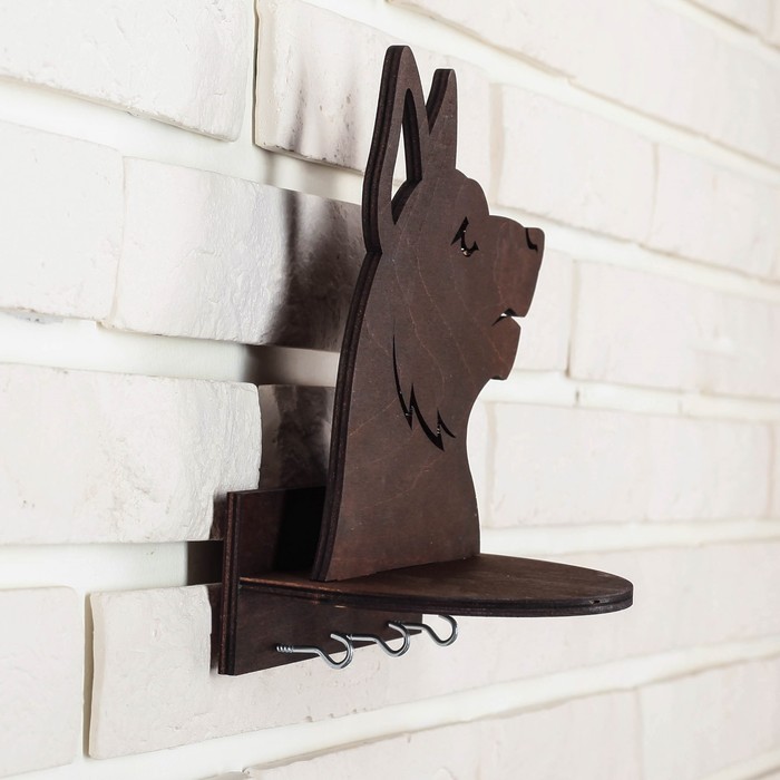 Ключница-вешалка деревянная "Собачка"