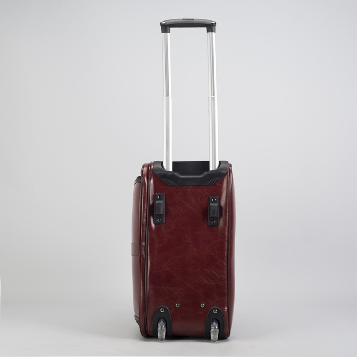 Сумка дорожная малая на колёсах, отдел на молнии, наружный карман, цвет коричневый