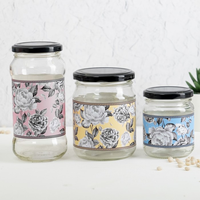 Банка для сыпучих продуктов "Цветы", 500 мл