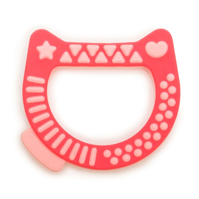 Прорезыватель Suavinex от 4 мес., "Котик" красный