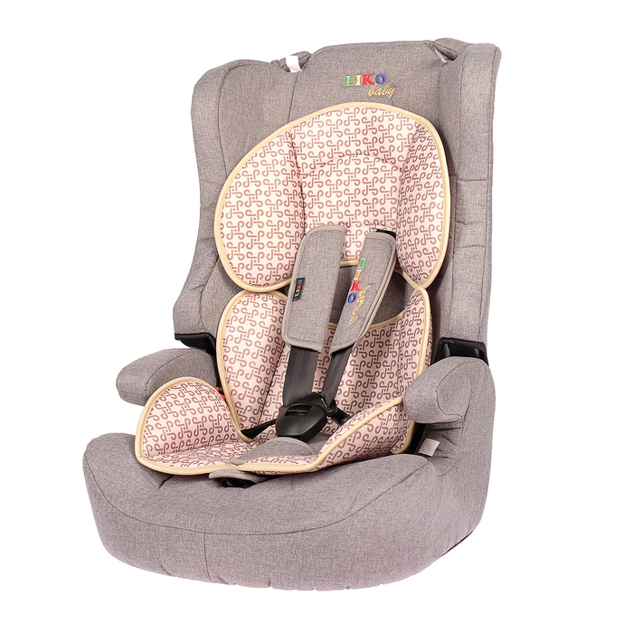 Автокресло-бустер LB 513 C, группа 1-2-3, цвет серый/лён